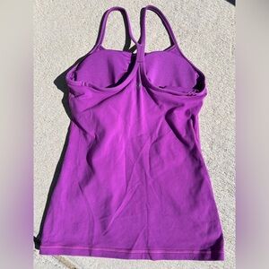 Lululemon purple Y tank with built-in bra, size 4